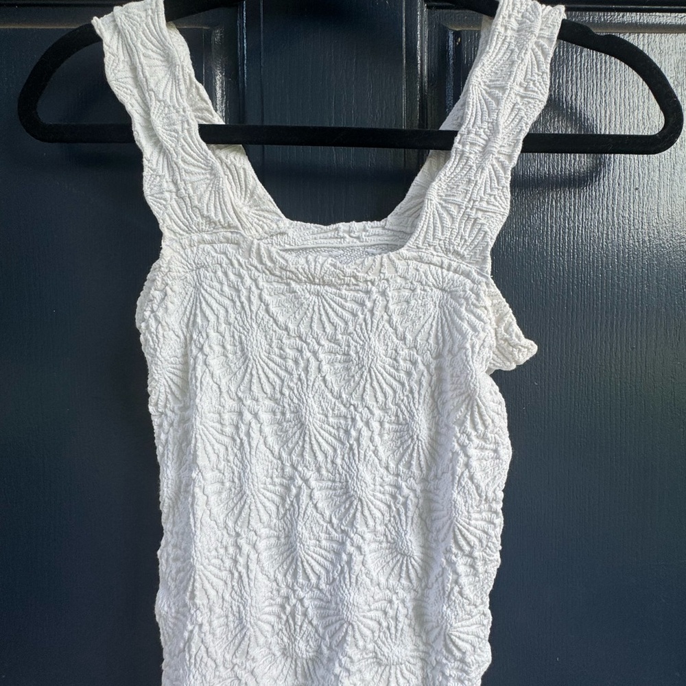 Aura White Textured Knit Top
